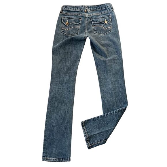 OUTLOOKS Straight Leg Jeans Low Rise Stretch Button Pockets Size 1 27x31 - Picture 3 of 11